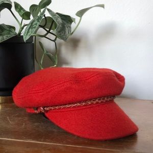 Brixton red messenger cap